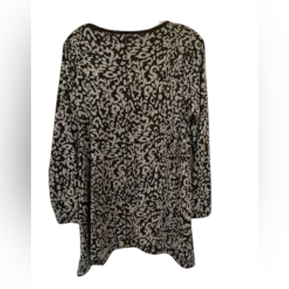 Chicos leopard print SOFT CHIC Rib-Trim Tunic_overside Top_Womens_Size 4 XXL - Picture 2 of 8